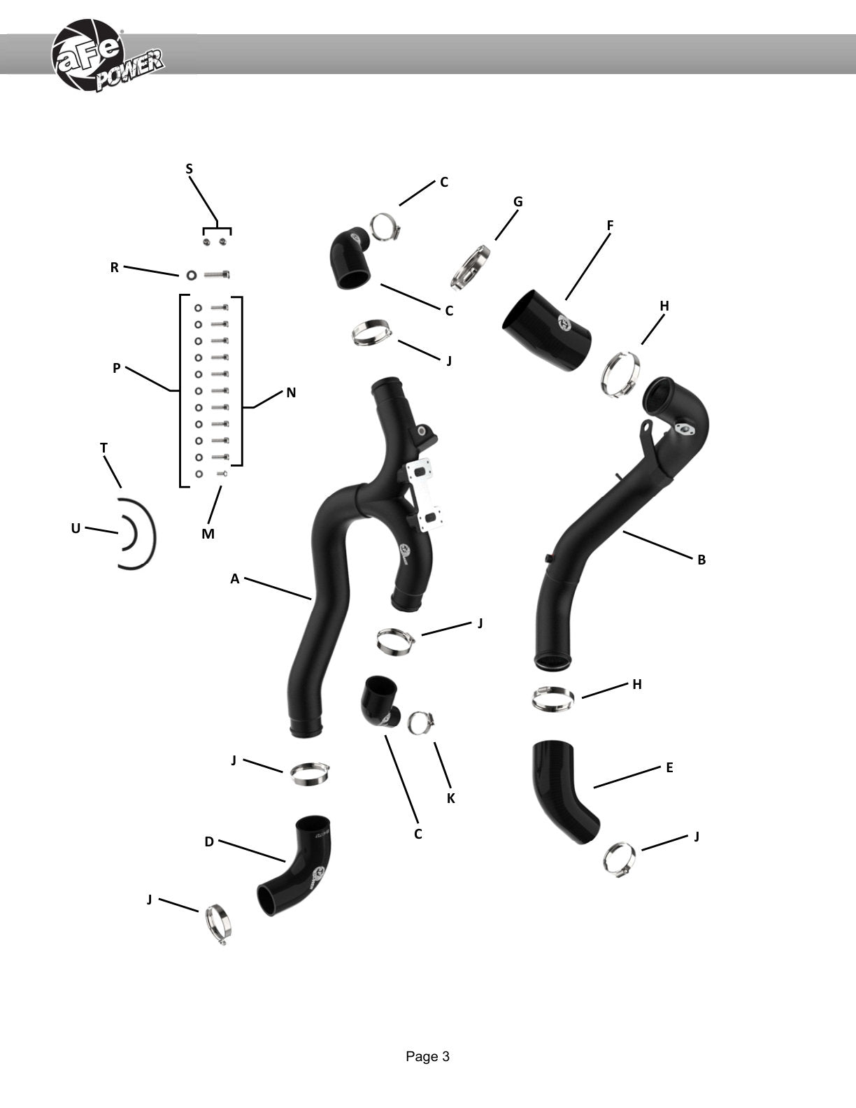 aFe 46-20804-B BladeRunner Aluminum Hot/Cold Charge Pipe Kit Red For G70 V6