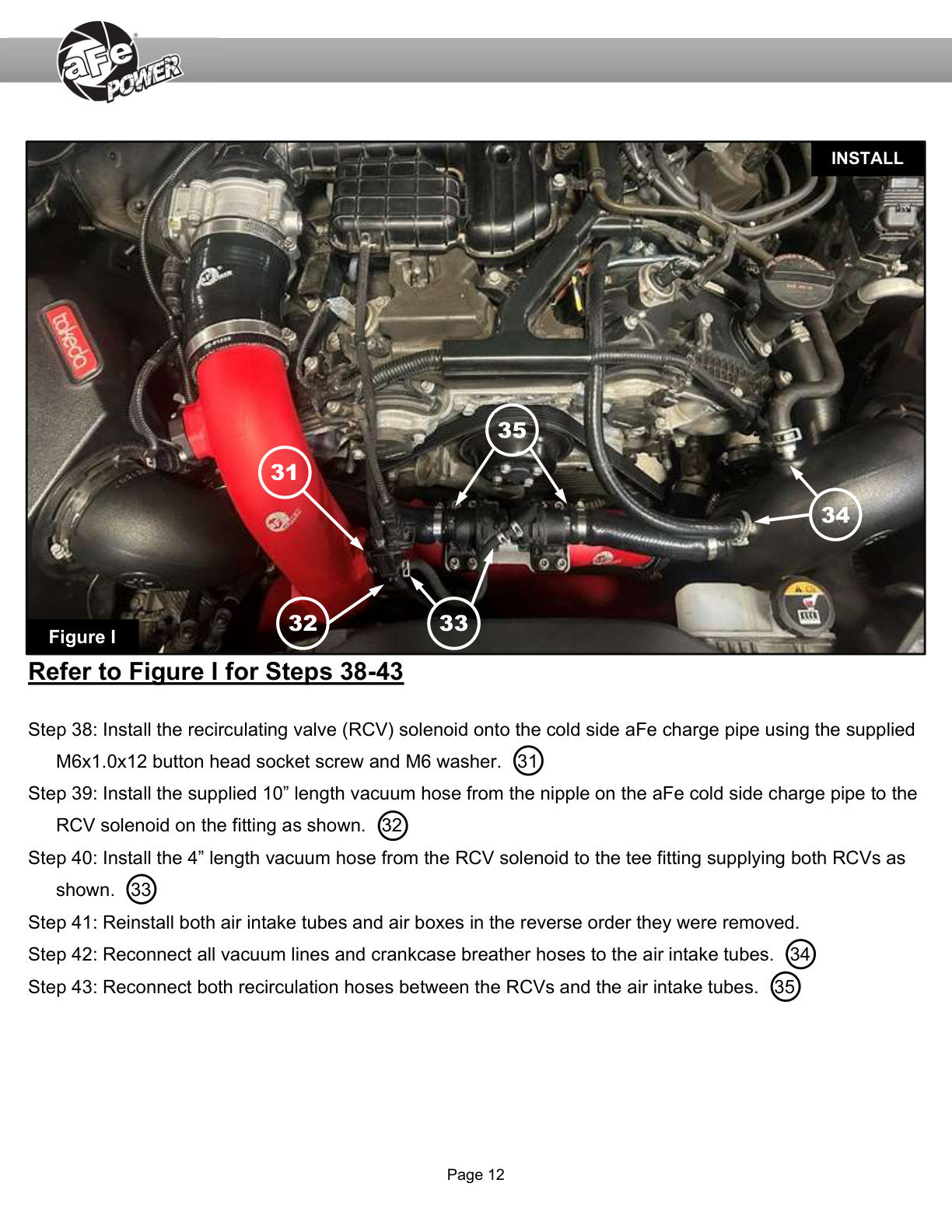 aFe 46-20804-B BladeRunner Aluminum Hot/Cold Charge Pipe Kit Red For G70 V6
