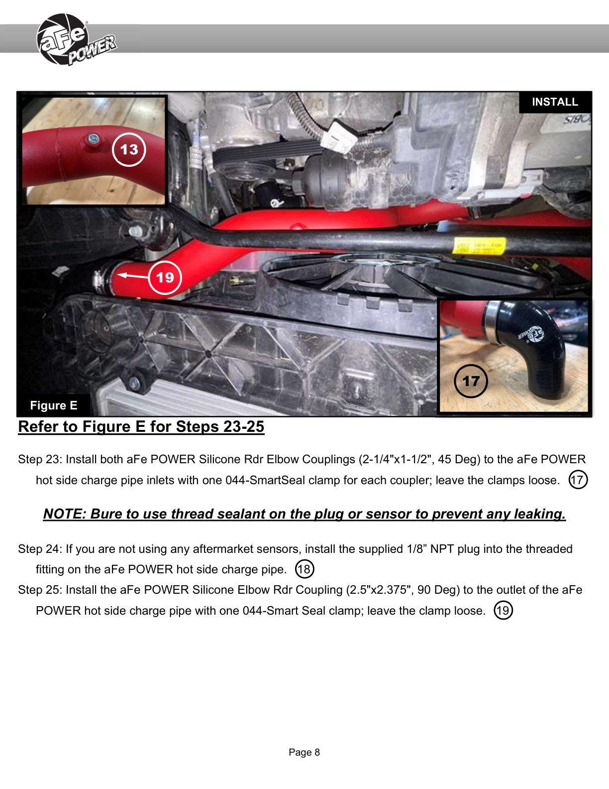 aFe BladeRunner Aluminum Hot and Cold Charge Pipe Kit Red Ford F-150 24-26 V6-2.7L (tt)