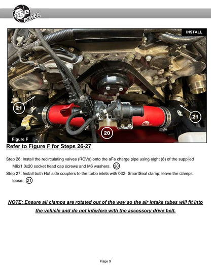 aFe BladeRunner Aluminum Hot and Cold Charge Pipe Kit Red Ford F-150 24-26 V6-2.7L (tt)