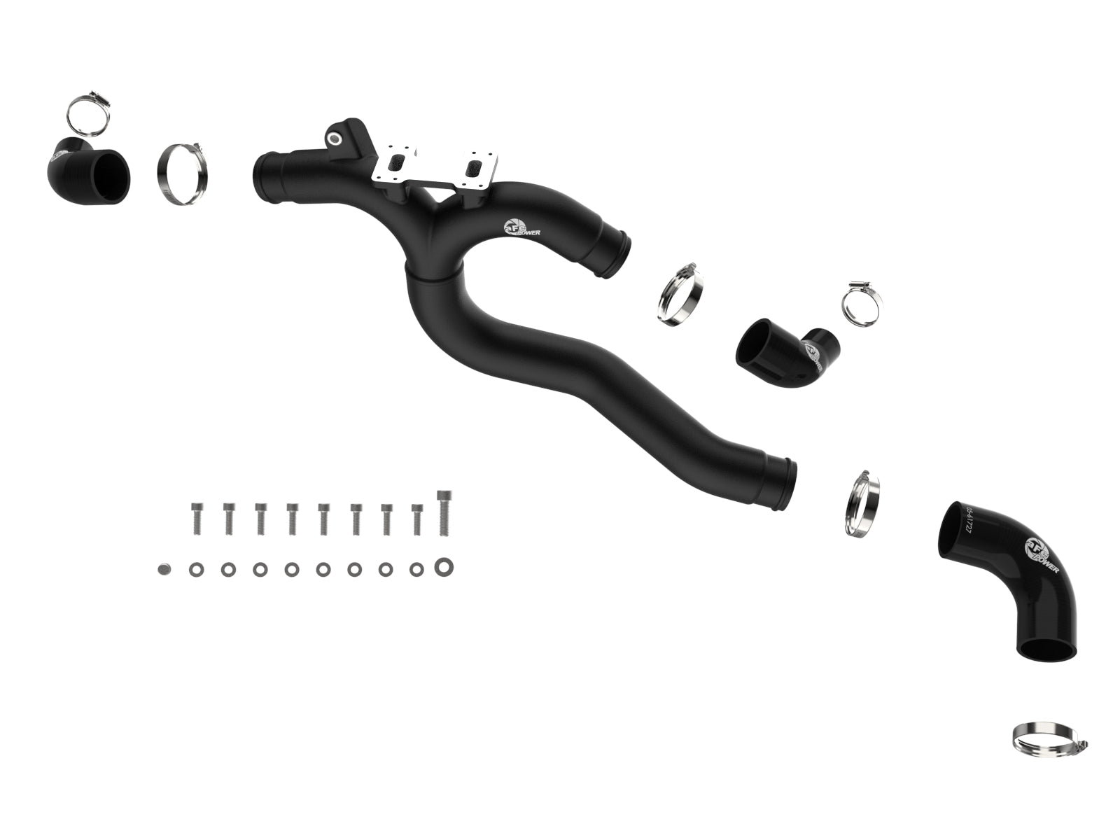 aFe 46-20808-B BladeRunner Aluminum Hot Charge Pipe Black For Genesis G70
