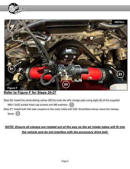 aFe 46-20808-B BladeRunner Aluminum Hot Charge Pipe Black For Genesis G70
