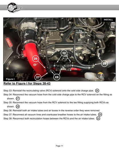 aFe 46-20808-B BladeRunner Aluminum Hot Charge Pipe Black For Genesis G70