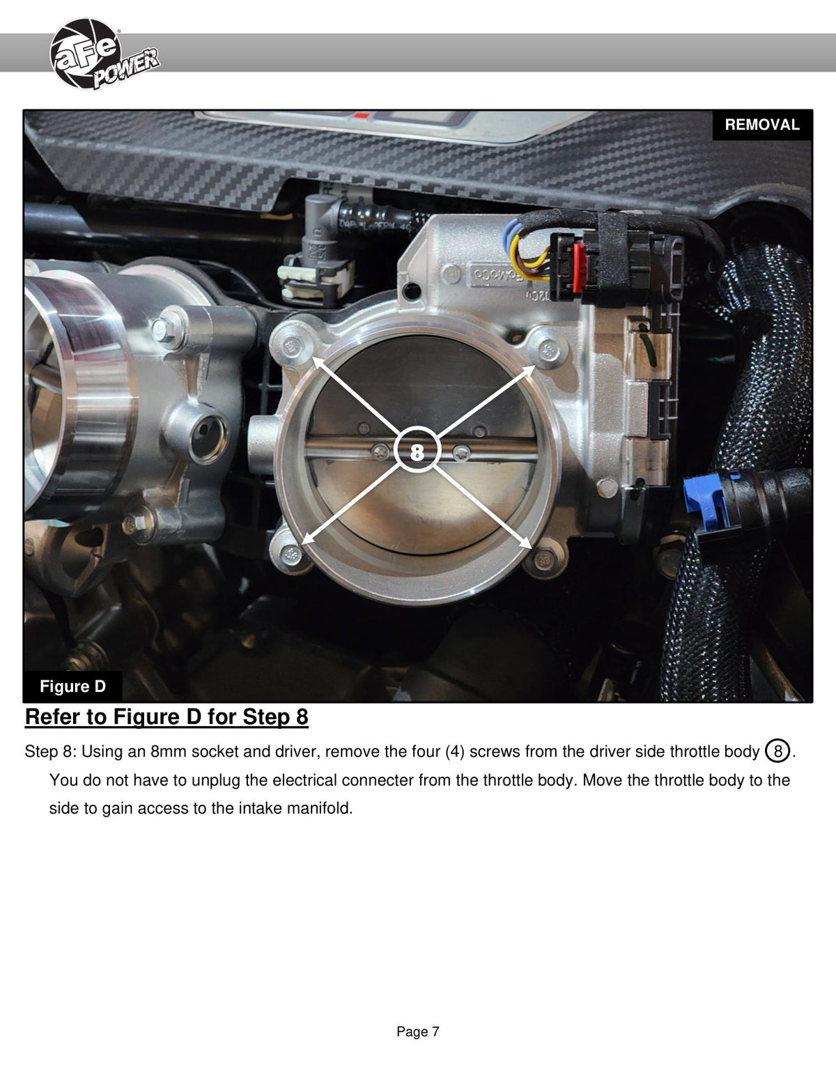 aFe Silver Bullet Throttle Body Spacer | Ford Mustang GT/Dark Horse V8 5.0L (24) (46-33026N)