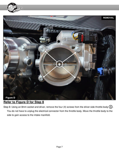 aFe Silver Bullet Throttle Body Spacer | Ford Mustang GT/Dark Horse V8 5.0L (24) (46-33026N)