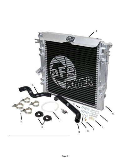 aFe GT Series Bar & Plate Radiator | Jeep Wrangler JK V6 3.8L (07-11) (46-50002-B)