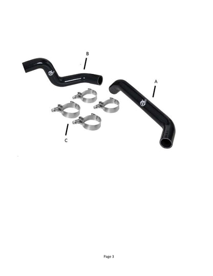 aFe BladeRunner Silicone Radiator Hose Kit w/ Black Hoses | Jeep Wrangler (07-11) (46-50004-B)