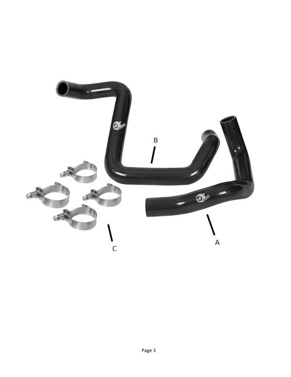 aFe BladeRunner Silicone Radiator Hose Kit | Jeep Wrangler (JK) V6 3.6L (12-18) (46-50014-B)