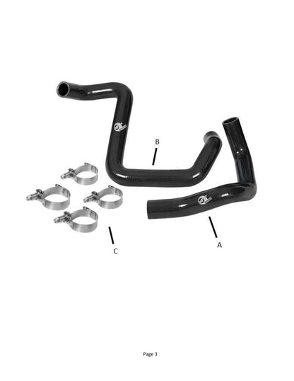 aFe BladeRunner Silicone Radiator Hose Kit | Jeep Wrangler (JK) V6 3.6L (12-18) (46-50014-B)