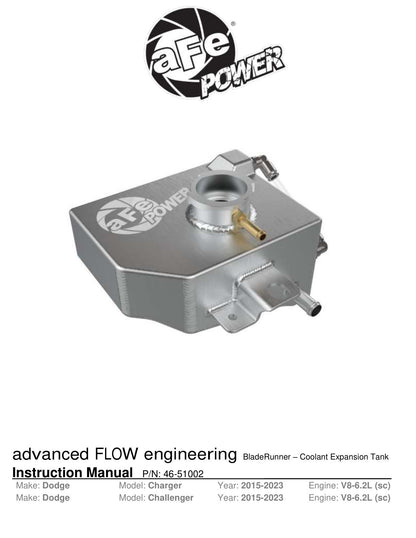 aFe BladeRunner GT Supercharger Coolant Tank | Dodge Challenger/Charger 08-26 (46-51002)