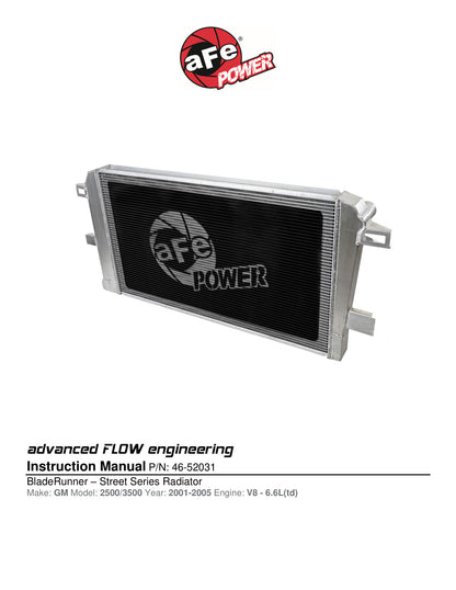 aFe Street Series Tube & Fin Radiator | GM Diesel Trucks 6.6L V8 (01-05) (46-52031)
