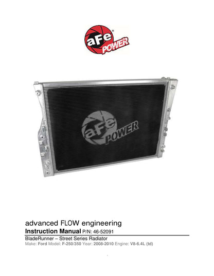 aFe BladeRunner High Cap Aluminum Radiator Ford F-250/350 Super Duty (08-10) (46-52091)