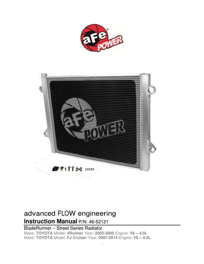 aFe BladeRunner Street Series Aluminum Radiator | Toyota 4Runner/FJ Cruiser (03-14) (46-52121)