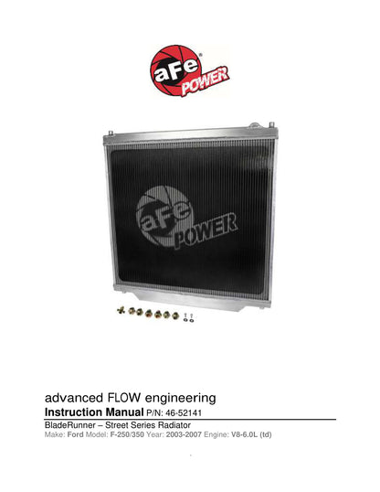 aFe BladeRunner HD Aluminum Radiator | Ford V8 6.0L Diesel Trucks (03-07) (46-52141)