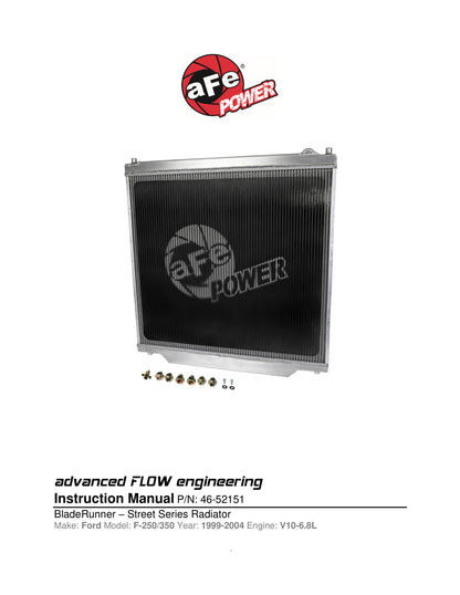 aFe BladeRunner HD Aluminum Radiator | Ford V10 6.8L Trucks (99-04) (46-52151)