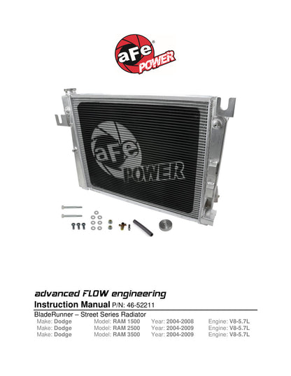 aFe BladeRunner Radiator | Dodge Ram 04-09 V8-5.7L HEMI (46-52211)