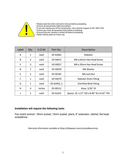 aFe BladeRunner Radiator | Dodge Ram 04-09 V8-5.7L HEMI (46-52211)