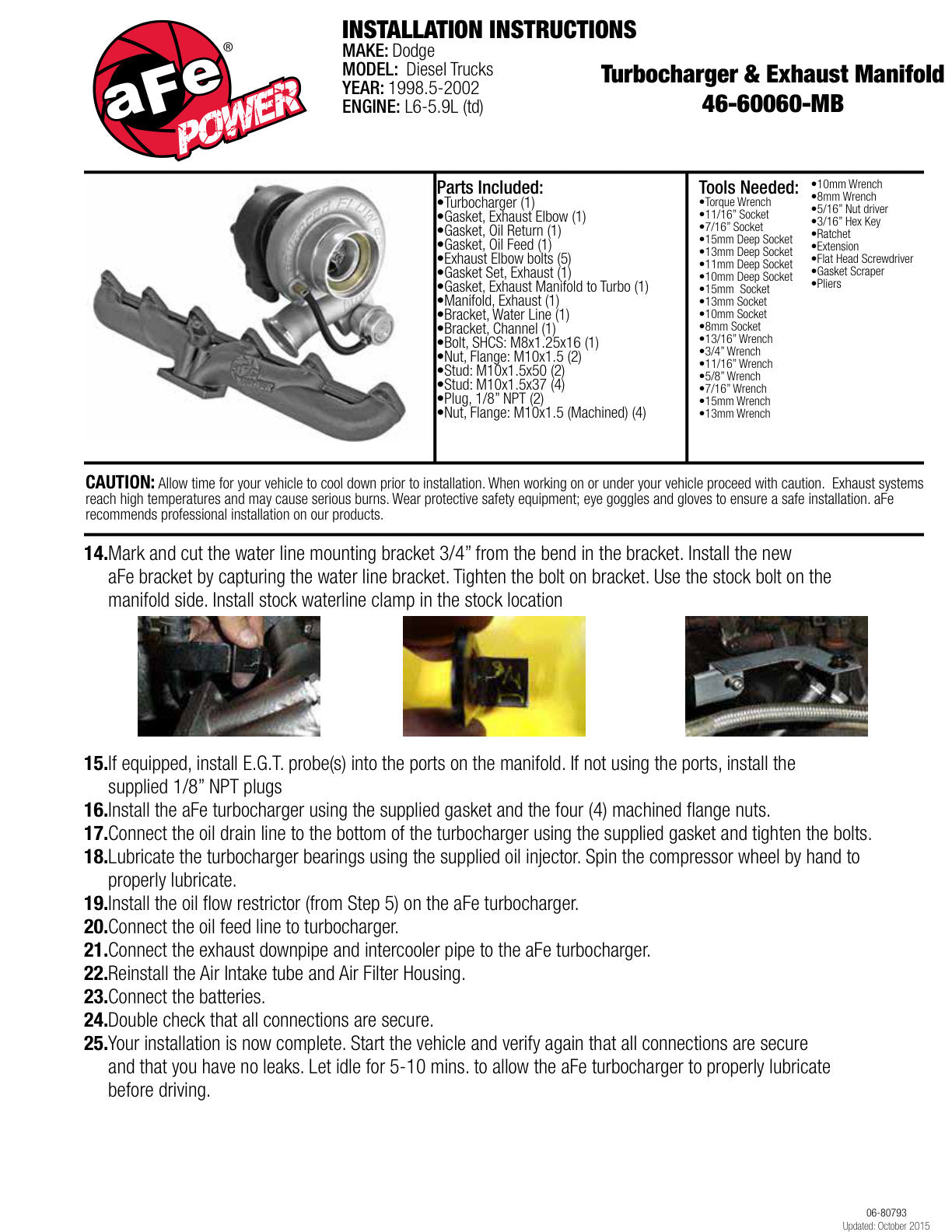 aFe Bladerunner Turbo w/ Exhaust Manifold | Dodge Ram 2500/3500 Van (94-02) (46-60060-MB)