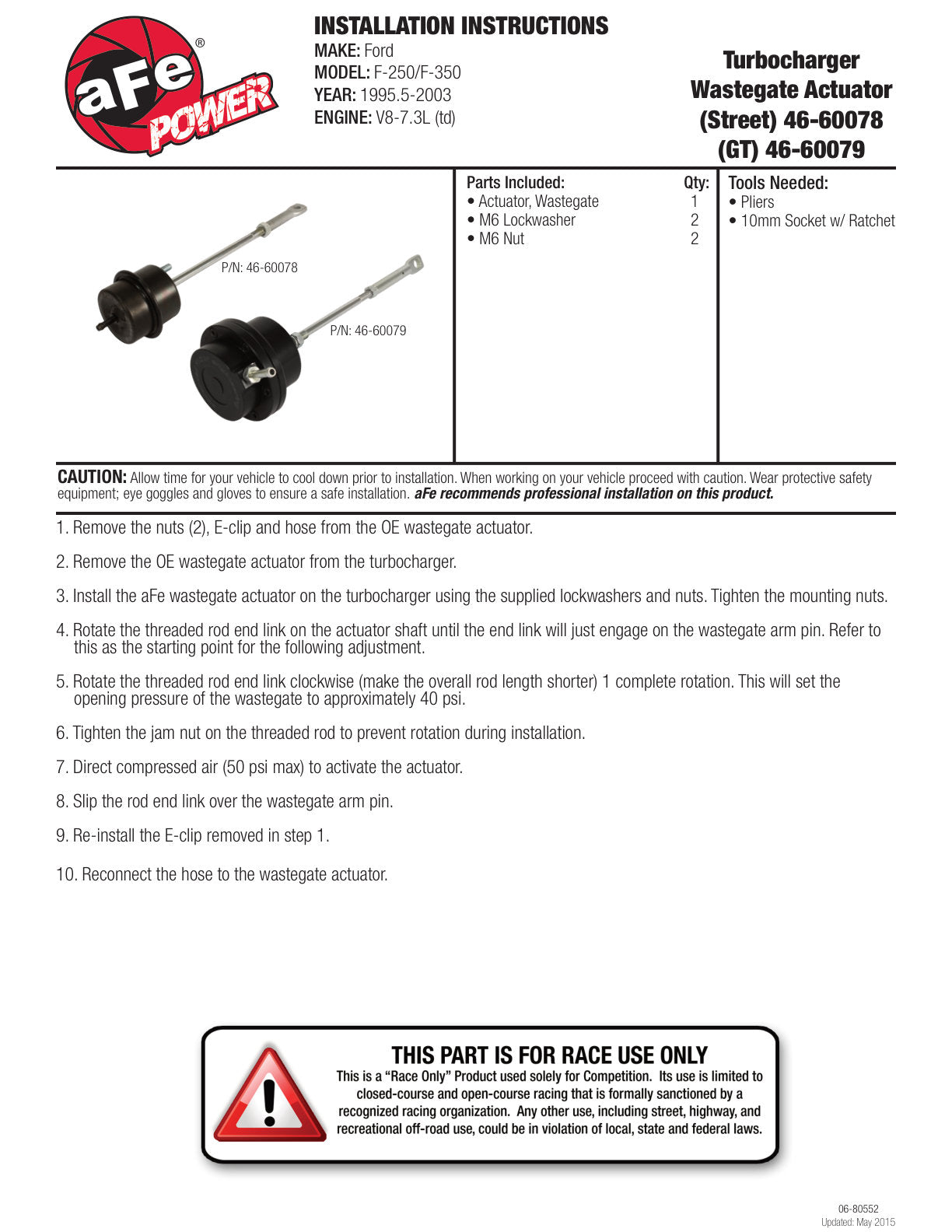 aFe BladeRunner Wastegate Actuator | Ford F-250/350 Super Duty (99.5-03) (46-60078)