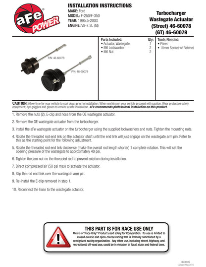 aFe BladeRunner Wastegate Actuator | Ford F-250/350 Super Duty (99.5-03) (46-60078)