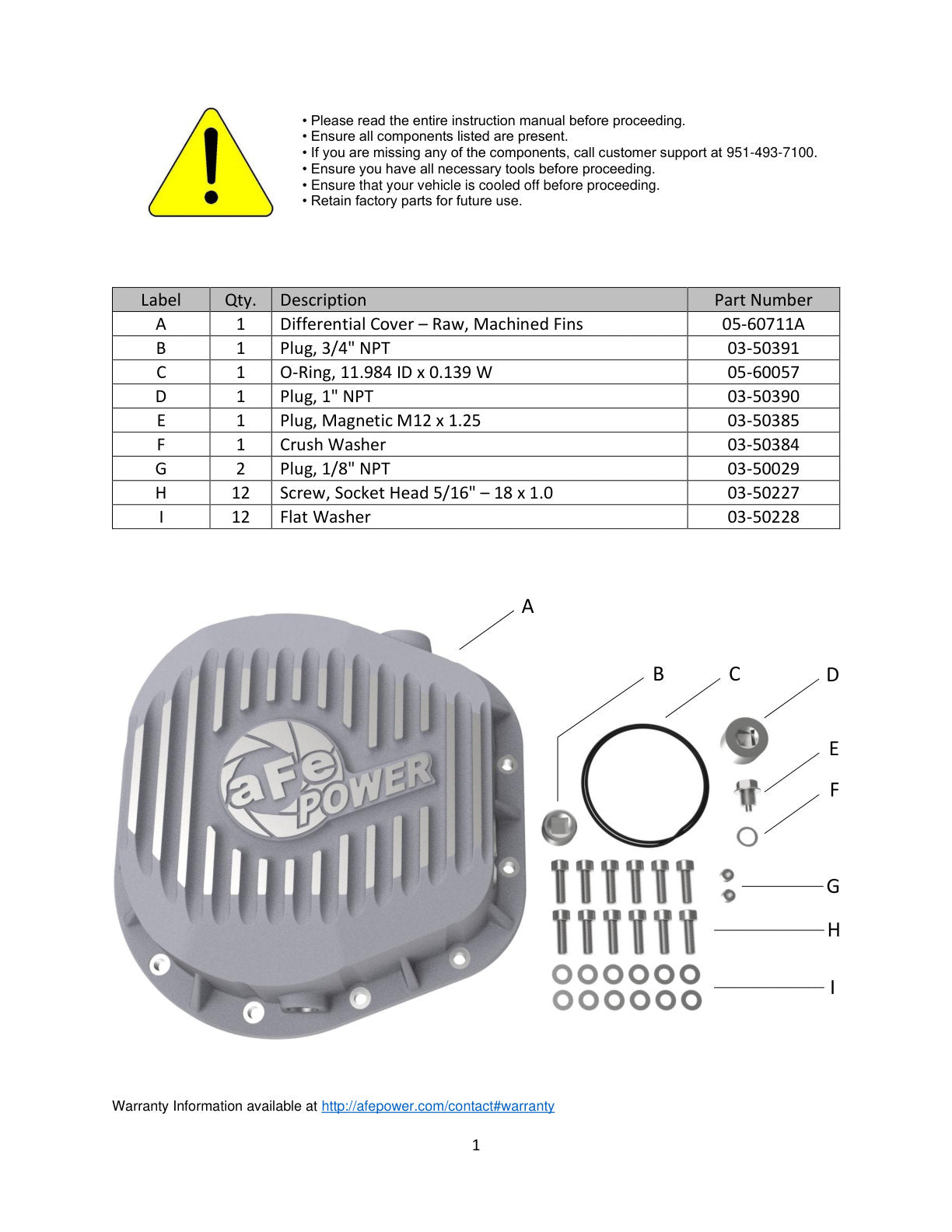 aFe Rear Diff Cover | Ford F-250/350 Super Duty 80s-2016 (46-70020)