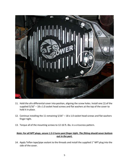 aFe Rear Diff Cover | Ford F-250/350 Super Duty 80s-2016 (46-70020)