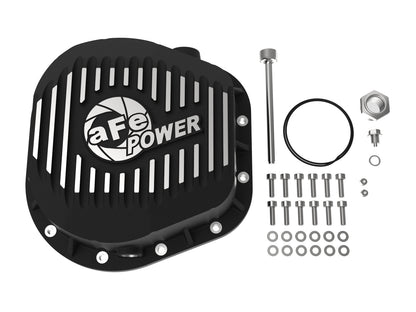 aFe Pro Series 10.25/10.50-12 Bolt Rear Diff Cover Black w/ Machined Fins | Ford V8 86-99 (46-70022)