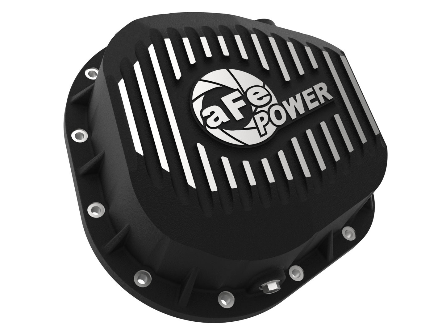 aFe Pro Series 10.25/10.50-12 Bolt Rear Diff Cover Black w/ Machined Fins | Ford V8 86-99 (46-70022)