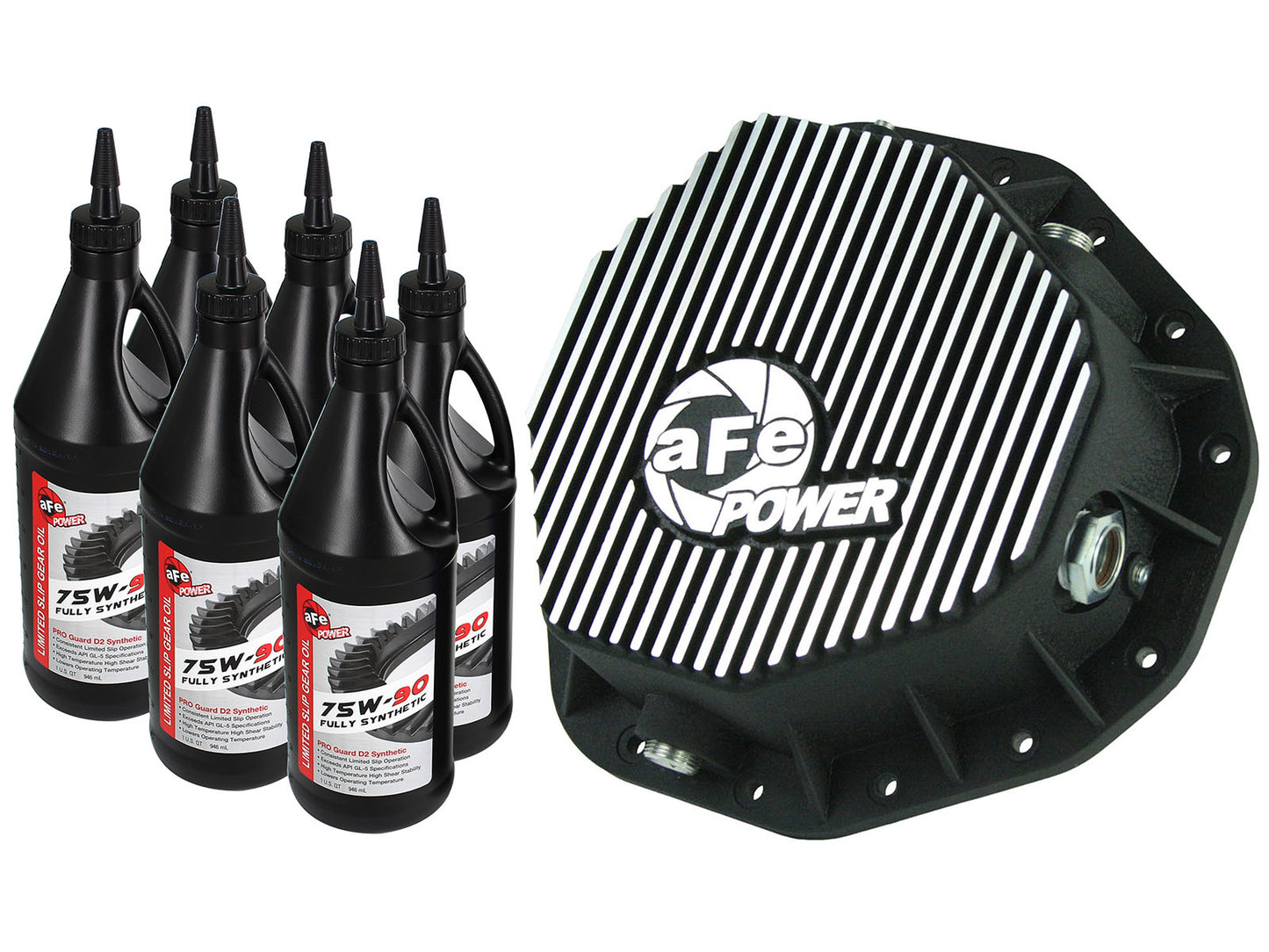 aFe Pro Series Rear Diff Cover Kit w/ Machined Fins & Gear Oil | Dodge 03-05 (SPF4670092WL)