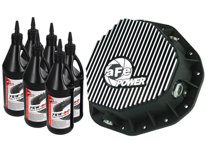 aFe Pro Series Rear Diff Cover Kit w/ Machined Fins & Gear Oil | Dodge 03-05 (SPF4670092WL)