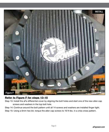 aFe Pro Series Rear Diff Cover Kit w/ Machined Fins & Gear Oil | Dodge 03-05 (SPF4670092WL)