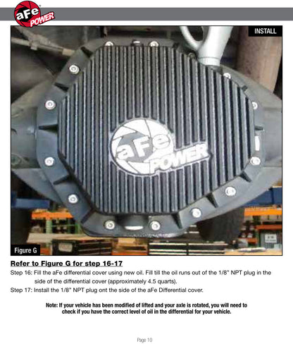 aFe Pro Series Rear Diff Cover Kit w/ Machined Fins & Gear Oil | Dodge 03-05 (SPF4670092WL)