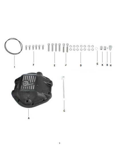 aFe Pro Series Rear Differential Cover Black w/ Machined Fins | Jeep Dana 44 (97-14) (46-70162)