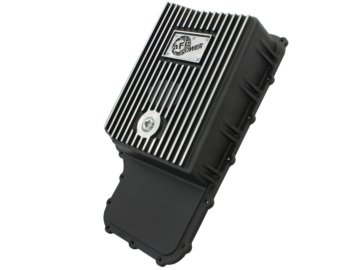 aFe Pro Series Transmission Pan Black w/ Machined Fins | Ford 11-14 V8 6.7L (46-70182)