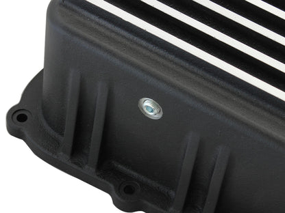 aFe Pro Series Transmission Pan Black w/ Machined Fins | Ford 11-14 V8 6.7L (46-70182)