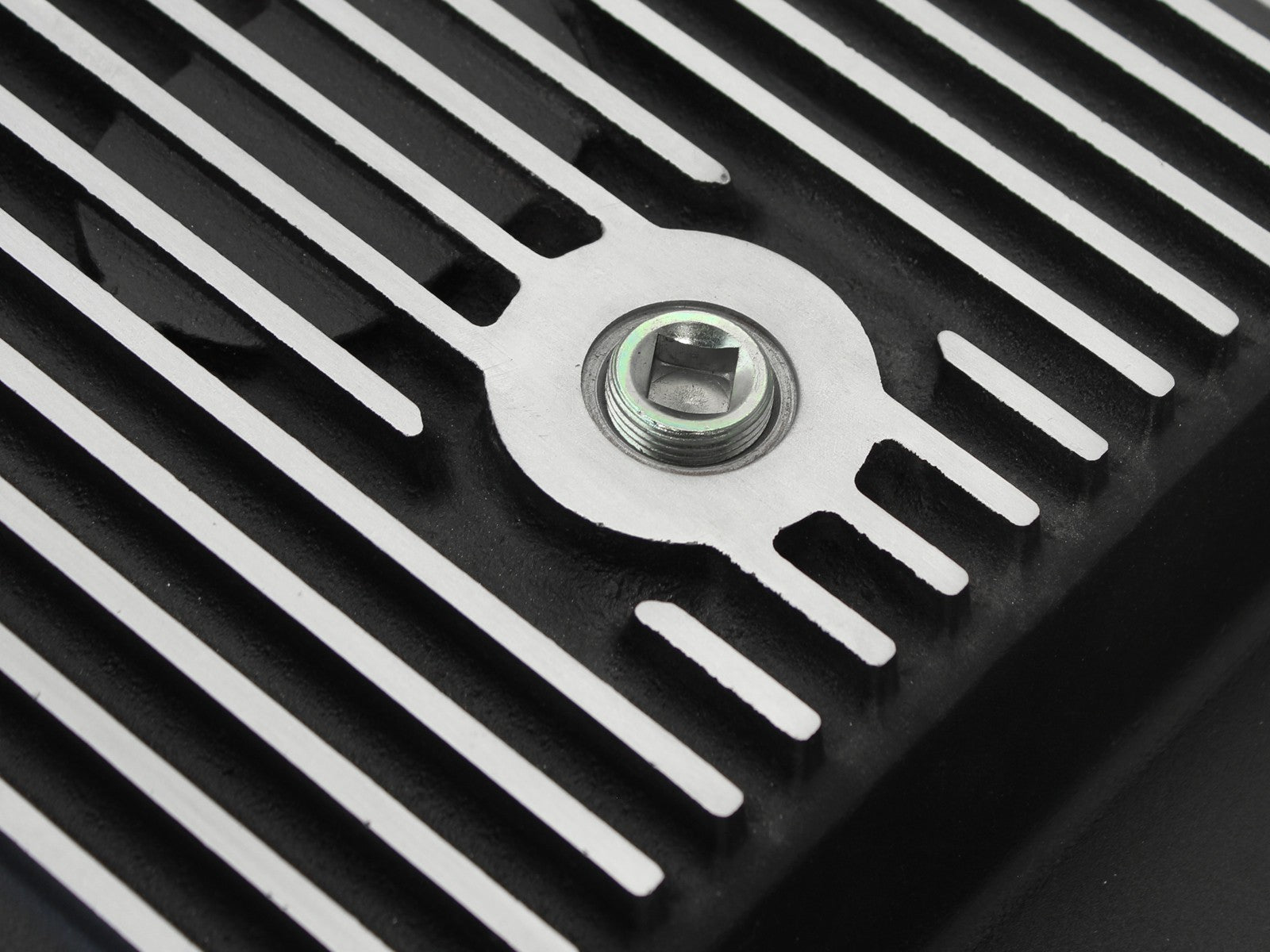 aFe Pro Series Transmission Pan Black w/ Machined Fins | Ford 11-14 V8 6.7L (46-70182)