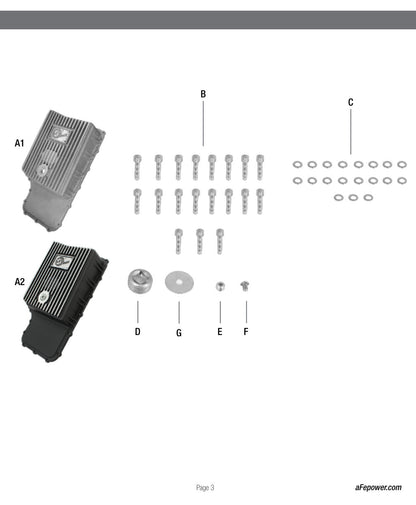 aFe Pro Series Transmission Pan Black w/ Machined Fins | Ford 11-14 V8 6.7L (46-70182)