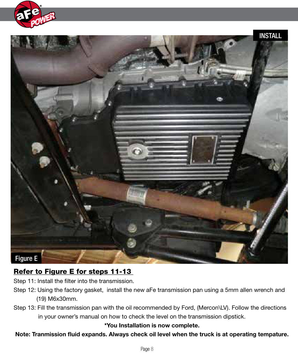 aFe Pro Series Transmission Pan Black w/ Machined Fins | Ford 11-14 V8 6.7L (46-70182)