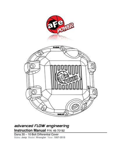 aFe Pro Series Front Differential Cover w/ Machined Fins Black | Jeep Dana 30 (97-15) (46-70192)