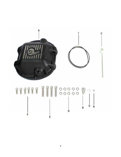 aFe Pro Series Front Differential Cover w/ Machined Fins Black | Jeep Dana 30 (97-15) (46-70192)