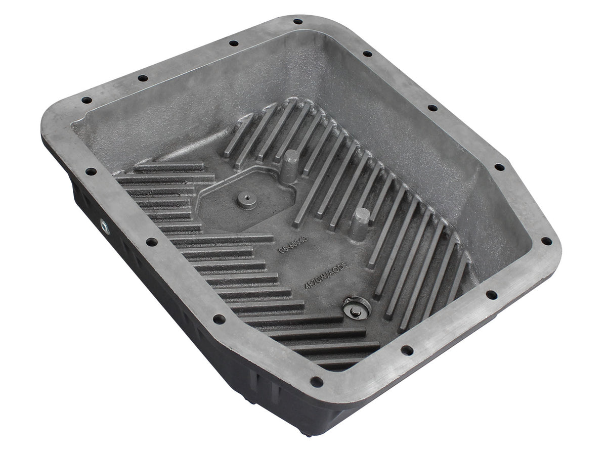 aFe Transmission Pan w/ Machined Fins Black | Ford Trucks AODE (94-08) (46-70222)