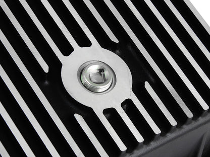 aFe Transmission Pan w/ Machined Fins Black | Ford Trucks AODE (94-08) (46-70222)