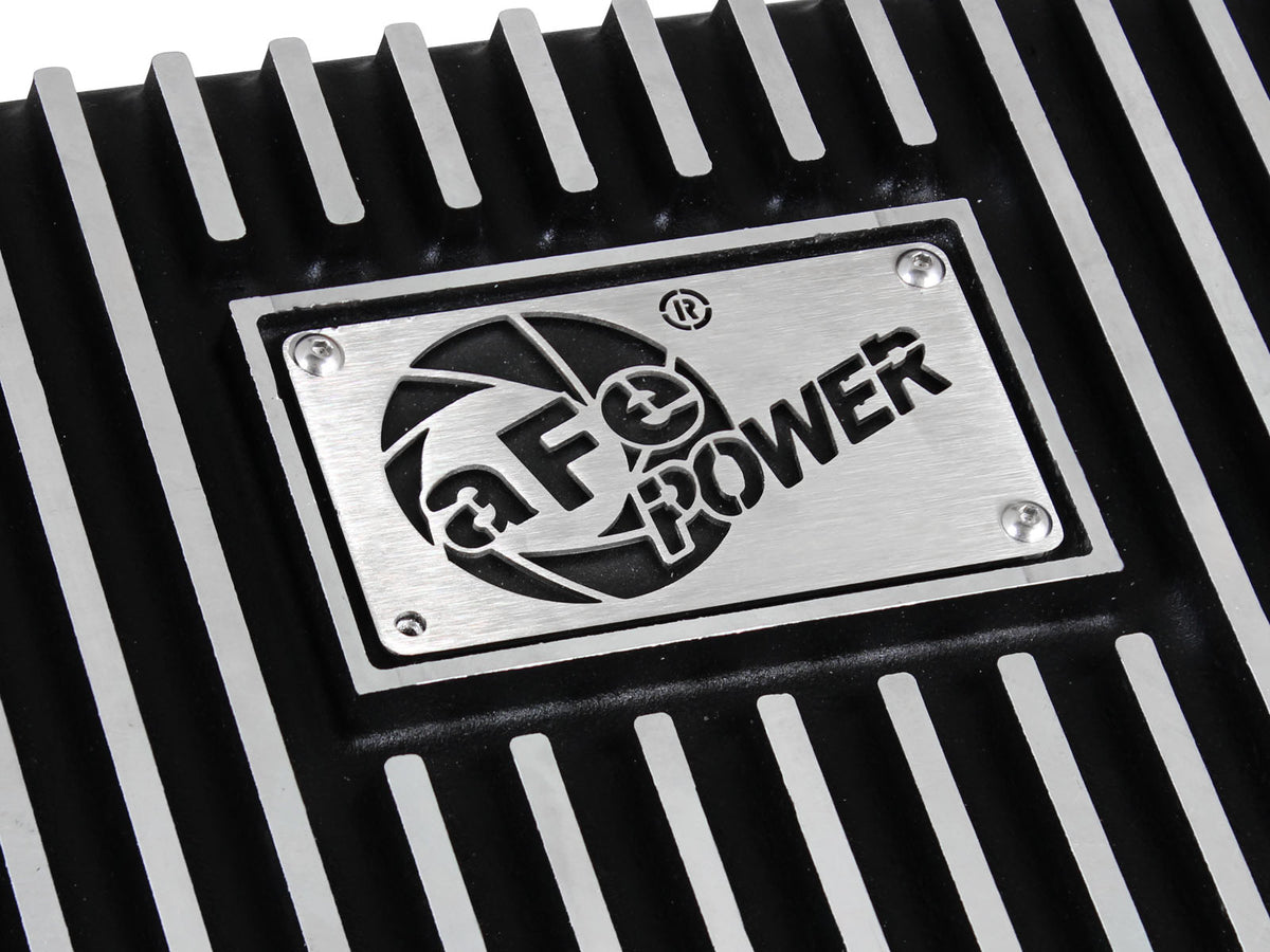 aFe Transmission Pan w/ Machined Fins Black | Ford Trucks AODE (94-08) (46-70222)