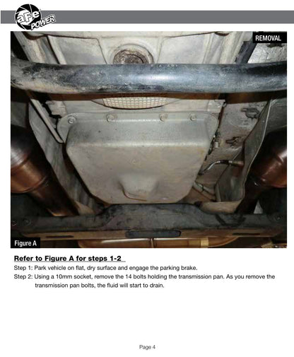 aFe Transmission Pan w/ Machined Fins Black | Ford Trucks AODE (94-08) (46-70222)