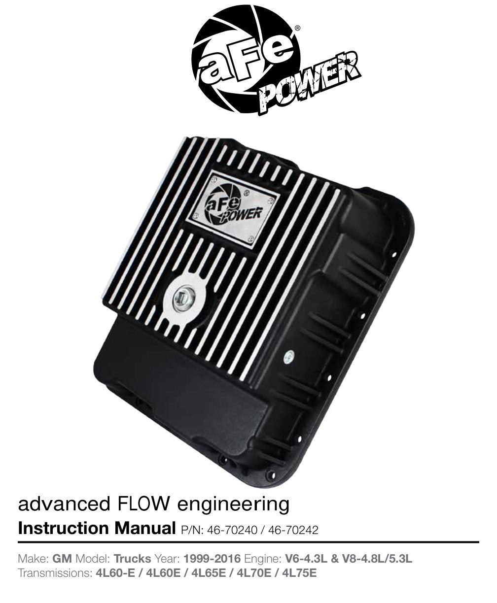 aFe Power Street Series Transmission Pan Raw w/ Machined Fins | GM Trucks (99-16) (46-70240)