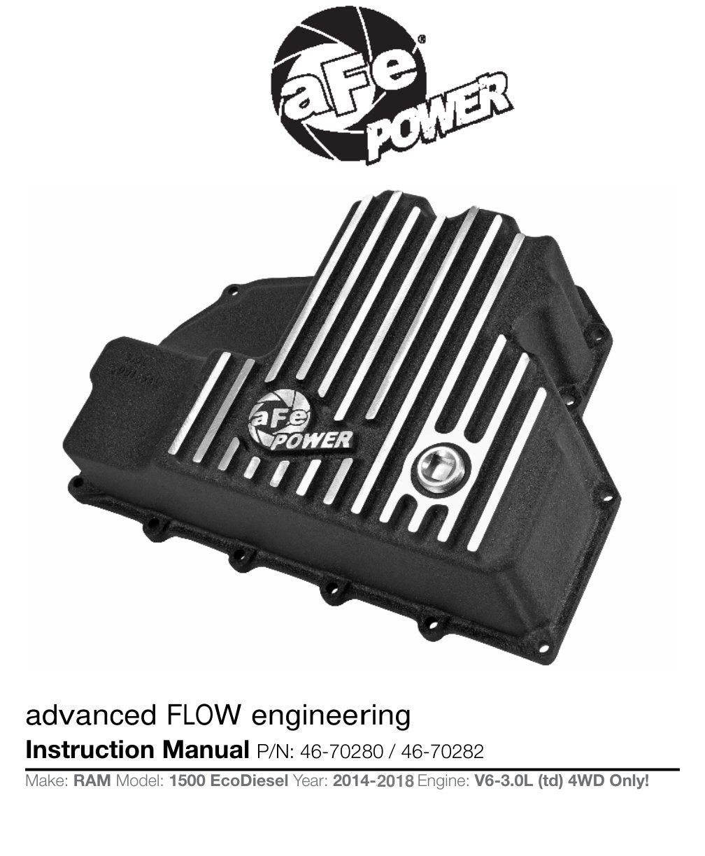 aFe Street Series Oil Pan Raw w/ Machined Fins | Dodge RAM 1500 EcoDiesel (14-16) (46-70280)