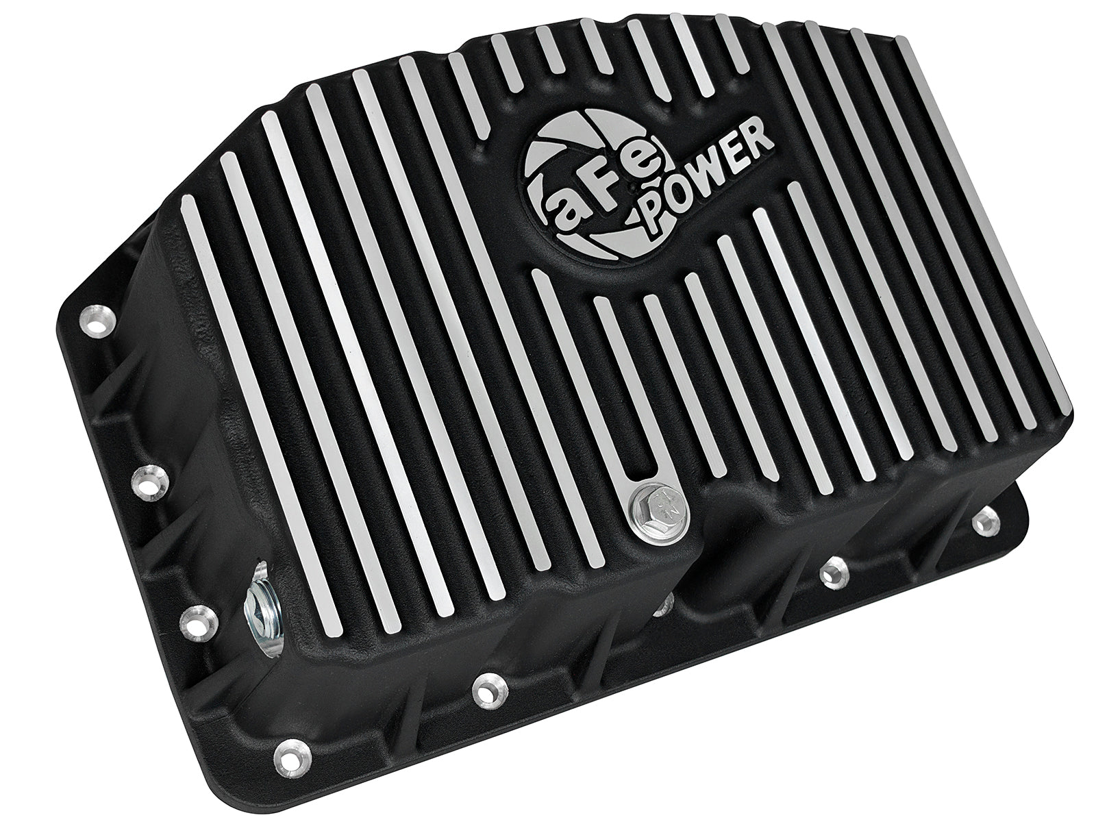 aFe Pro Series Engine Oil Pan Black w/ Machined Fins | Ford Powerstroke V8-6.7L (11-16) (46-70322)