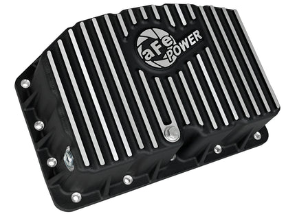 aFe Pro Series Engine Oil Pan Black w/ Machined Fins | Ford Powerstroke V8-6.7L (11-16) (46-70322)