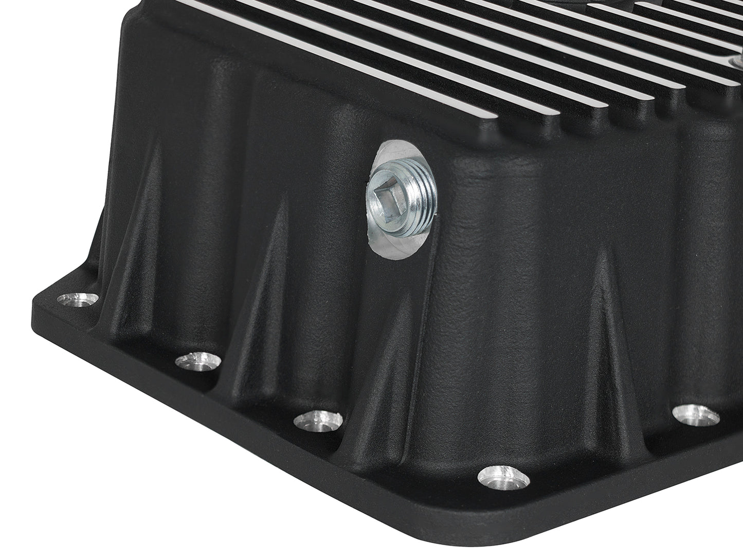 aFe Pro Series Engine Oil Pan Black w/ Machined Fins | Ford Powerstroke V8-6.7L (11-16) (46-70322)