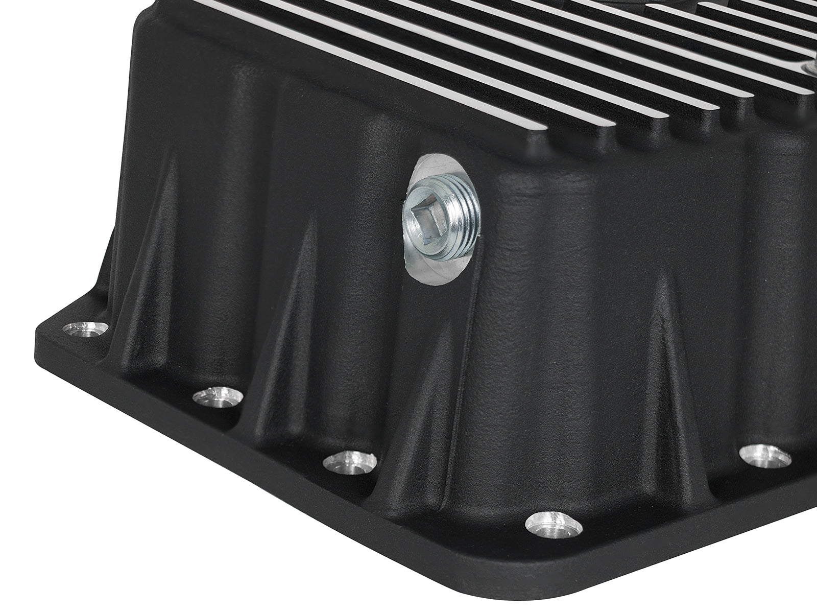aFe Pro Series Engine Oil Pan Black w/ Machined Fins | Ford Powerstroke V8-6.7L (11-16) (46-70322)